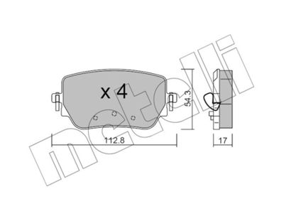 Brake Pad Set, disc brake METELLI 22-1196-0