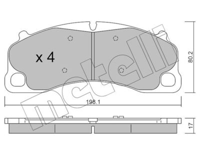 Brake Pad Set, disc brake METELLI 22-1256-0