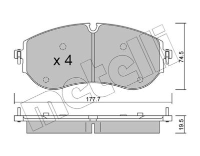 Brake Pad Set, disc brake METELLI 22-1262-0