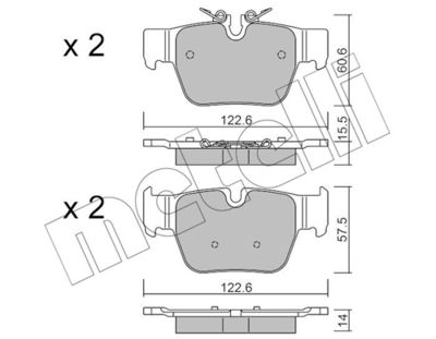 Brake Pad Set, disc brake METELLI 22-1267-0
