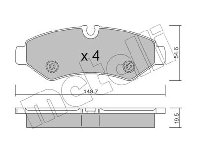 Brake Pad Set, disc brake METELLI 22-1275-0