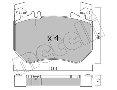 Brake Pad Set, disc brake METELLI 22-1311-0