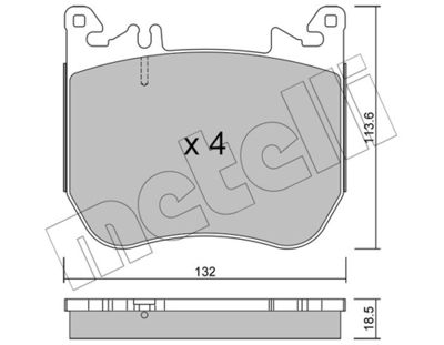 Brake Pad Set, disc brake METELLI 22-1312-0