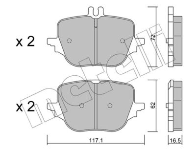 Brake Pad Set, disc brake METELLI 22-1313-0