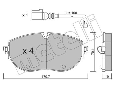 Brake Pad Set, disc brake METELLI 22-1322-0