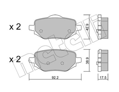 Brake Pad Set, disc brake METELLI 22-1323-0