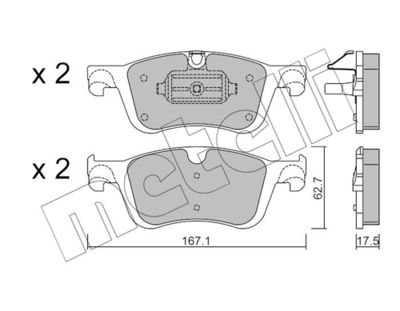 Brake Pad Set, disc brake METELLI 22-1365-1