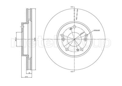 Brake Disc METELLI 23-1373C