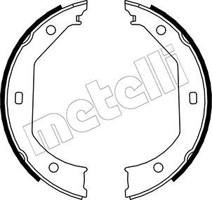 Brake Shoe Set, parking brake METELLI 53-0017