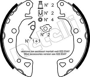 Brake Shoe Set METELLI 53-0021K