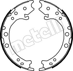 Brake Shoe Set, parking brake METELLI 53-0162