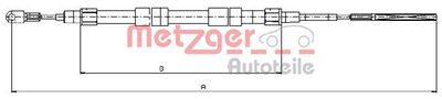 Cable Pull, parking brake METZGER 10.4156