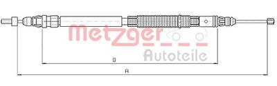 Cable Pull, parking brake METZGER 10.4664