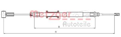 Cable Pull, parking brake METZGER 10.4744