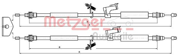 METZGER 10.5368 Cable Pull, parking brake