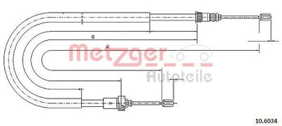 Cable Pull, parking brake METZGER 10.6034