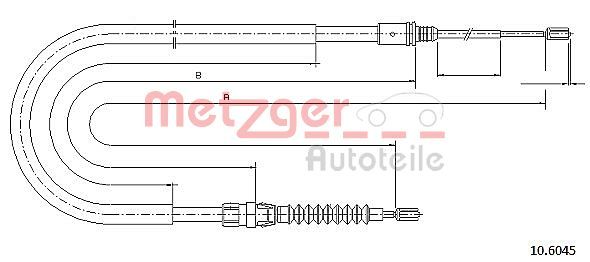 METZGER 10.6045 Cable Pull, parking brake