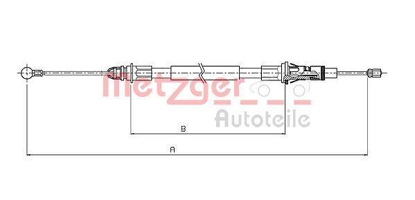 METZGER 10.6854 Cable Pull, parking brake