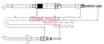 Cable Pull, parking brake METZGER 10.7484