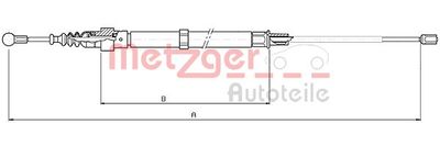 Cable Pull, parking brake METZGER 10.7508