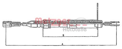 Cable Pull, parking brake METZGER 10.943