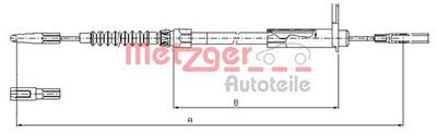 Cable Pull, parking brake METZGER 10.9456