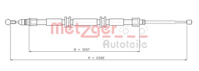 Cable Pull, parking brake METZGER 11.6686