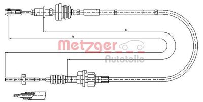 Cable Pull, clutch control METZGER 11.2255