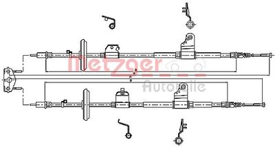 Cable Pull, parking brake METZGER 11.5778