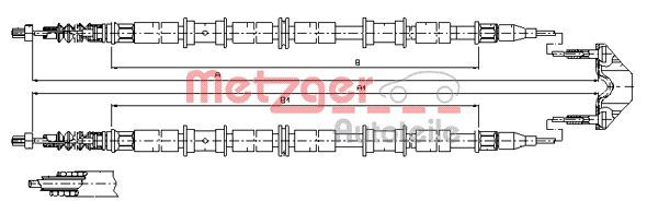 METZGER 11.5864 Cable Pull, parking brake