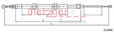 Cable Pull, parking brake METZGER 11.6684