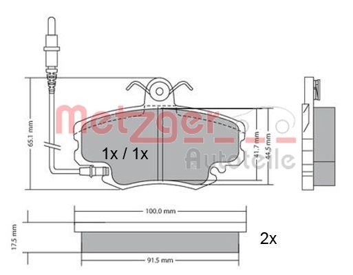 METZGER 1170009 Brake Pad Set, disc brake