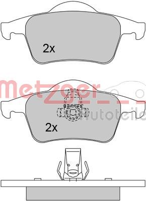 Brake Pad Set, disc brake METZGER 1170011