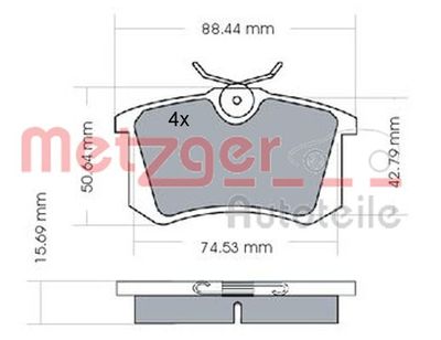 Brake Pad Set, disc brake METZGER 1170022