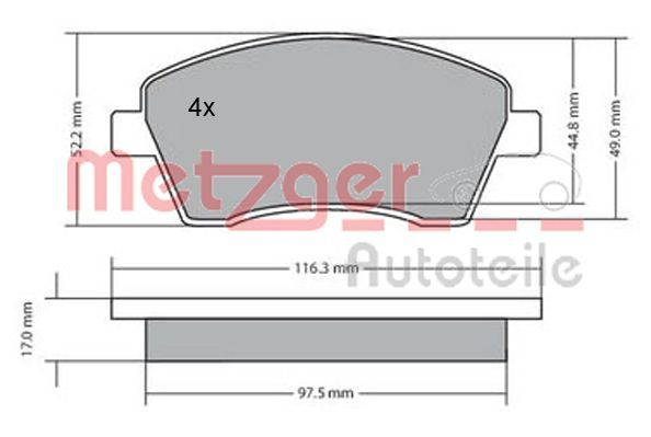 METZGER 1170029 Brake Pad Set, disc brake