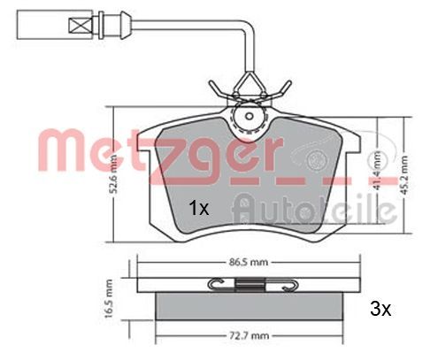 METZGER 1170054 Brake Pad Set, disc brake