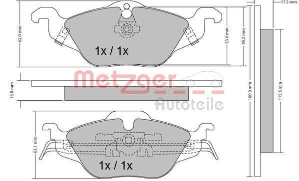 METZGER 1170063 Brake Pad Set, disc brake