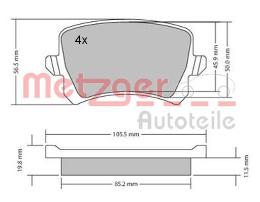 METZGER 1170116 Brake Pad Set, disc brake