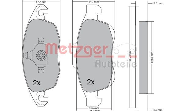 METZGER 1170129 Brake Pad Set, disc brake