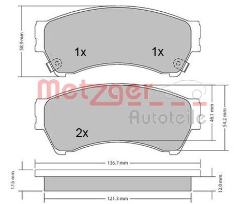 METZGER 1170270 Brake Pad Set, disc brake