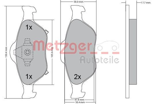 METZGER 1170287 Brake Pad Set, disc brake