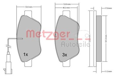 Brake Pad Set, disc brake METZGER 1170296