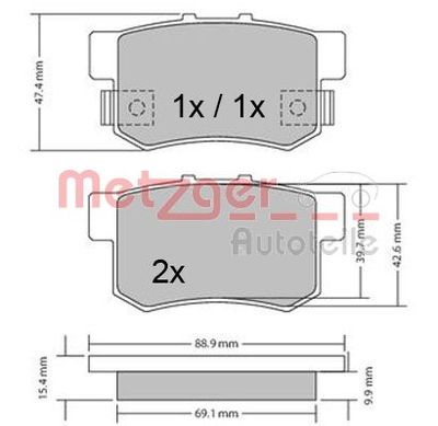 Brake Pad Set, disc brake METZGER 1170328