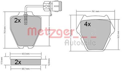 Brake Pad Set, disc brake METZGER 1170364