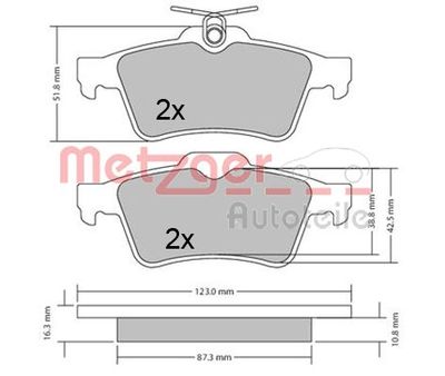 Brake Pad Set, disc brake METZGER 1170503