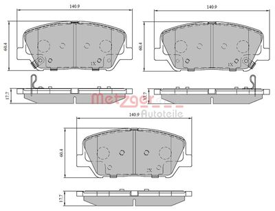 Brake Pad Set, disc brake METZGER 1170780