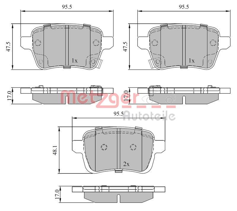 METZGER 1170842 Brake Pad Set, disc brake