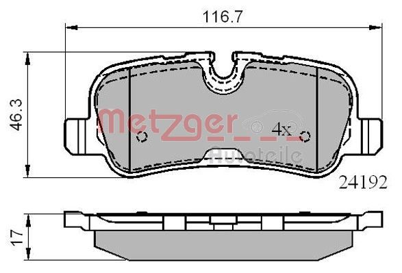 METZGER 1170877 Brake Pad Set, disc brake