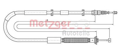 Cable Pull, parking brake METZGER 12.0723