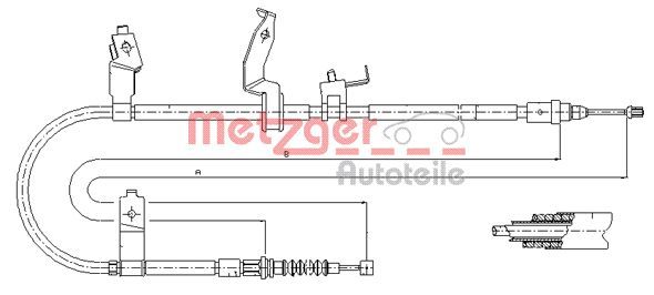 METZGER 17.0585 Cable Pull, parking brake